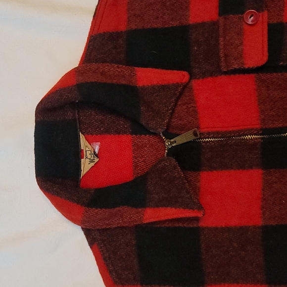 Vintage Woolrich jacket 100% wool red buffalo plaid coat red black checkered - Picture 4 of 9